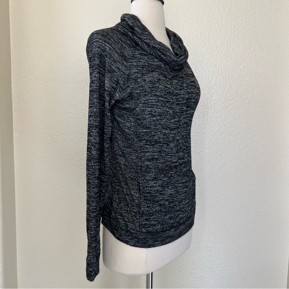 Hello Mello Carefree Threads gray cowl neck sweater heather gray long sleeve - Picture 3 of 6